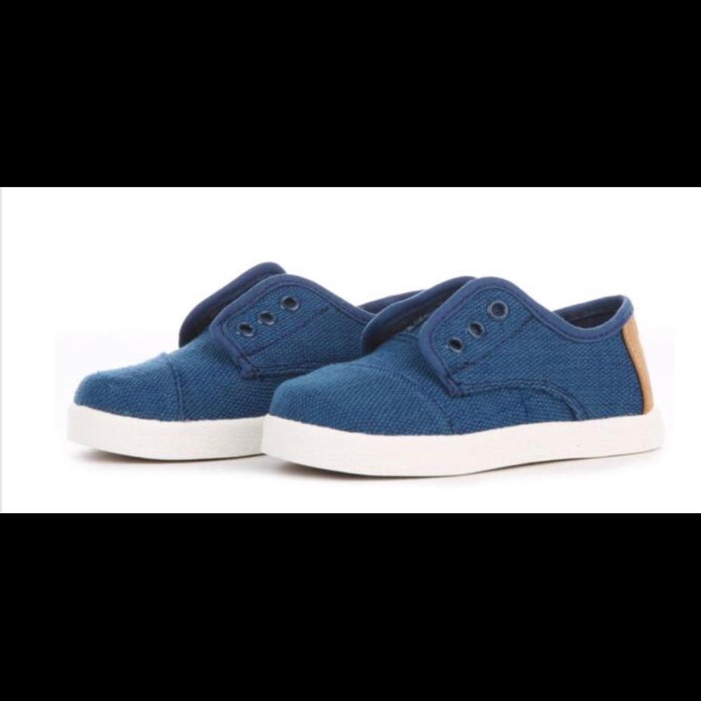 Toms Tiny Deep Ocean Burlap Paseo Sneaker - Picture 2 of 8